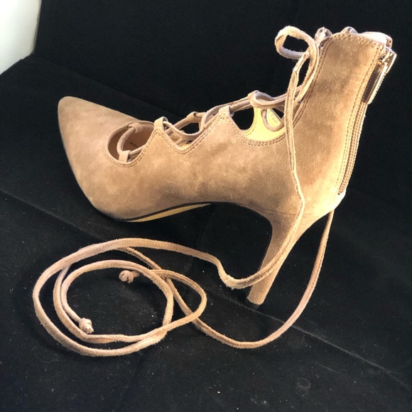 Vince Camuto Shoes - Vince Camuto Nude Lace-Up Stilettos